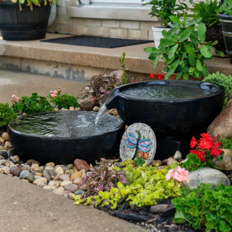 Aquascape Spillway Bowl and Basin Fountain Kit – Iron Ore – 19″/21″ Dia
