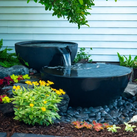Aquascape Spillway Bowl and Basin Fountain Kit – Iron Ore – 32″/40″ Dia