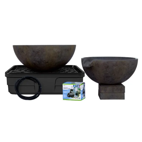 Aquascape Spillway Bowl and Basin Fountain Kit – Iron Ore – 32″/40″ Dia