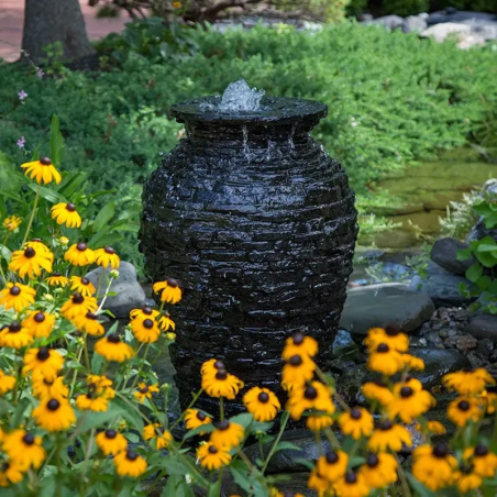 Aquascape Stacked Slate Urn Fountain Kit – 33.5″ H
