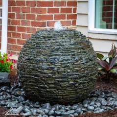 Stacked Slate Sphere Fountain Kit – 32″ Dia