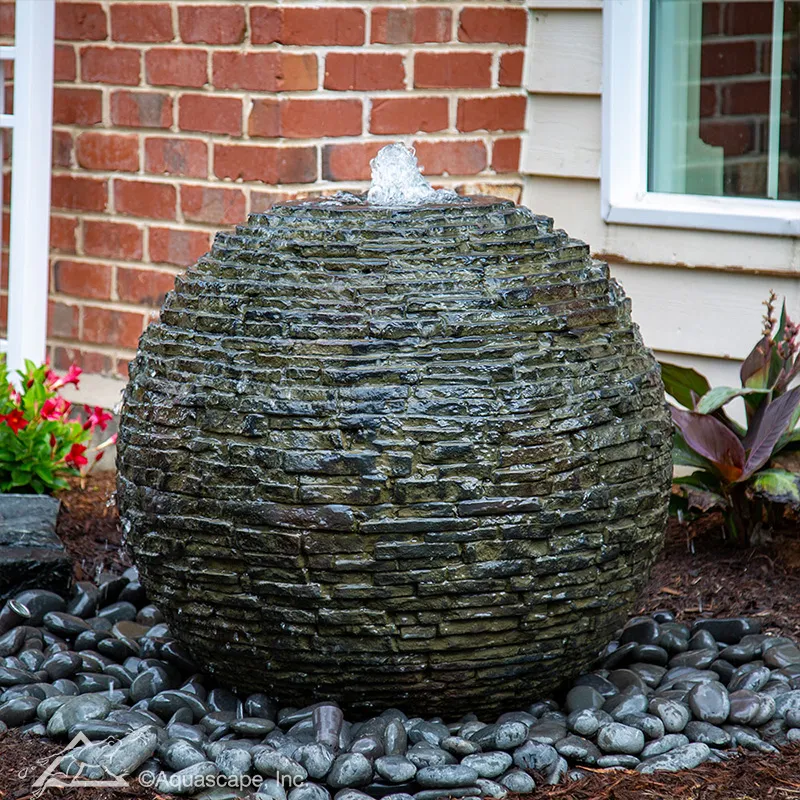Stacked Slate Sphere Fountain Kit – 32″ Dia